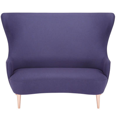 Tom Dixon Wingback sofa blauw, koper onderstel [KOPIE]